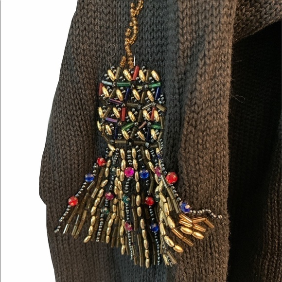 Vintage Victoria Habour Beaded Tassel Sweater M - Picture 4 of 5